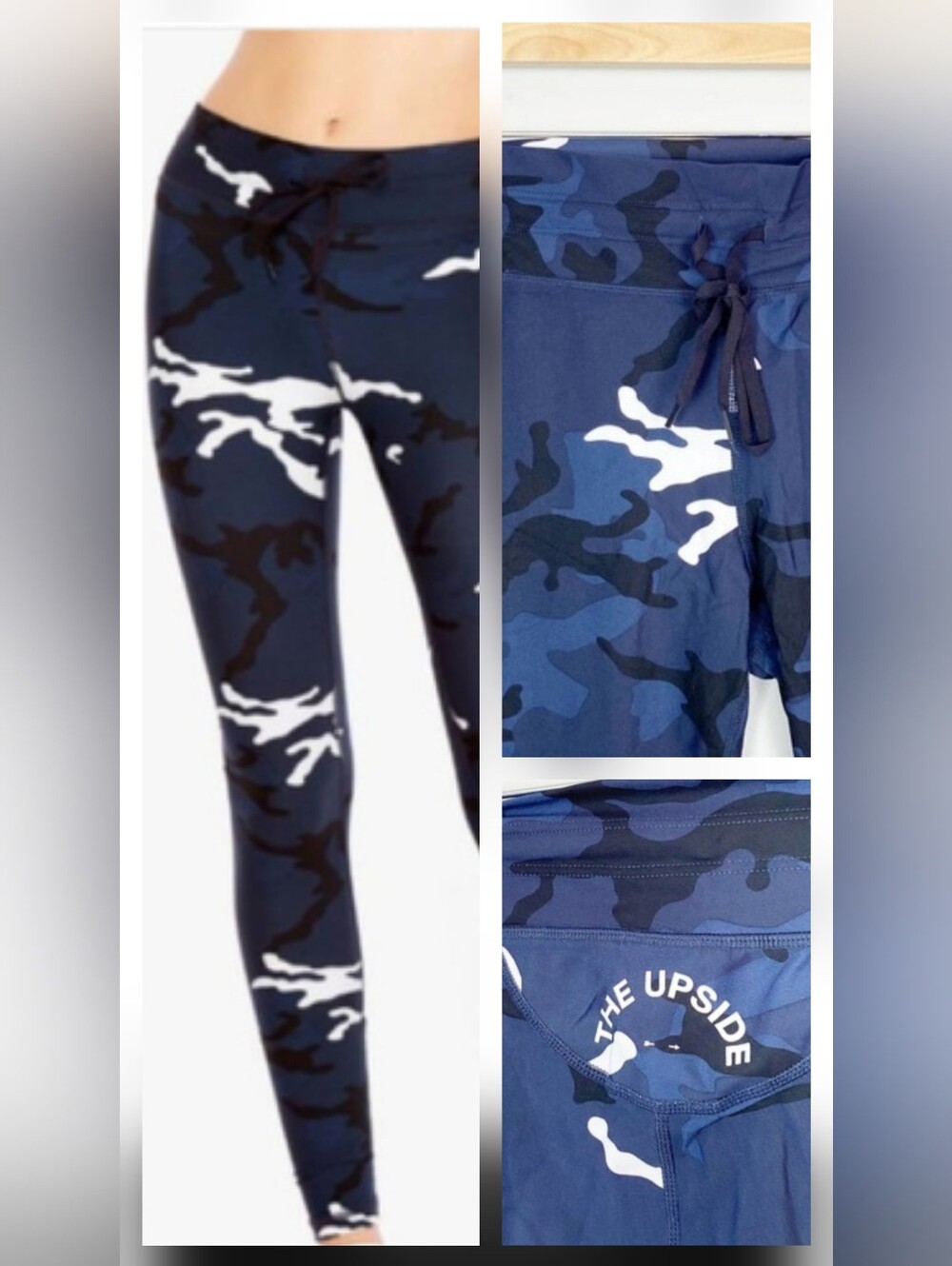 Anthropologie The Upside Blue Camo Athletic Legging Full Length High Waisted Med